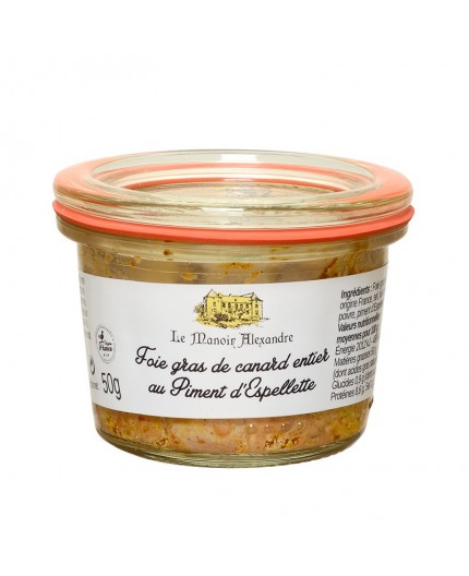 Foie Gras de Canard Entier au Piment d'Espelette - Bocal 50g