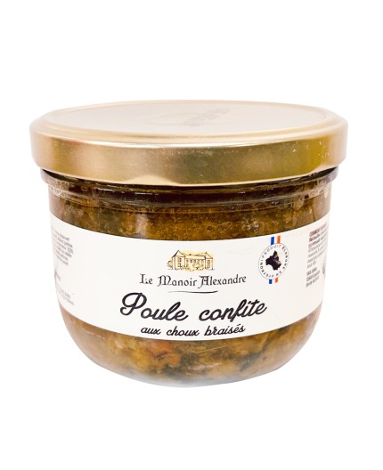 Poule confite aux choux braisés - Bocal 350 g