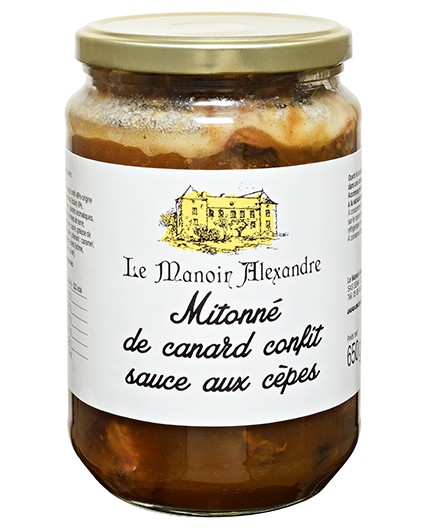 Mitonné de Canard Confit Sauce aux Cèpes-Bocal 650g