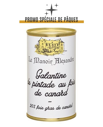 Galantine de pintade au foie de canard "20% foie gras de canard"- Boite 190G