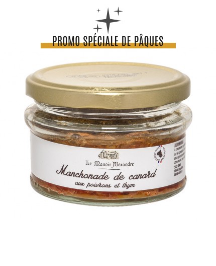 Manchonnade de canard aux poivrons et thym - Bocal 100g