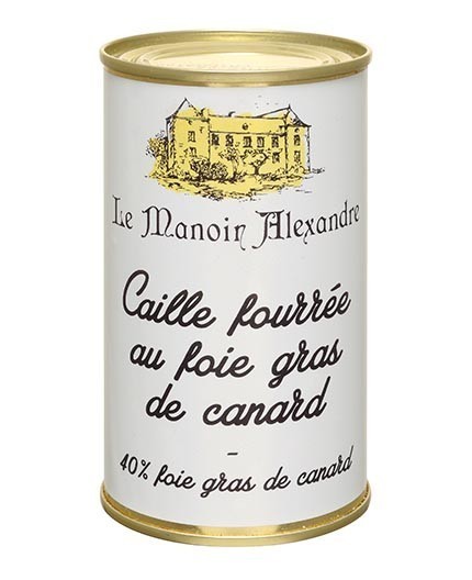 Caille Fourrée au Foie Gras de Canard "40% Foie Gras de Canard"-Boîte 190g