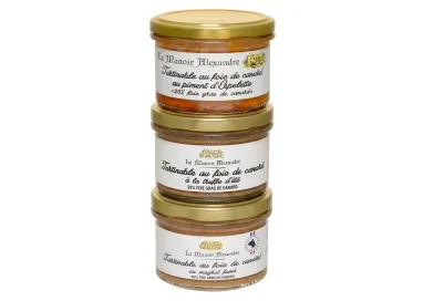 Lot de 3 Tartinables au Foie Gras, "Gourmand" - Le Manoir Alexandre