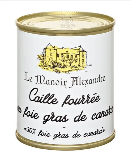 Caille Fourrée au Foie Gras de Canard, 30 % - Le Manoir Alexandre