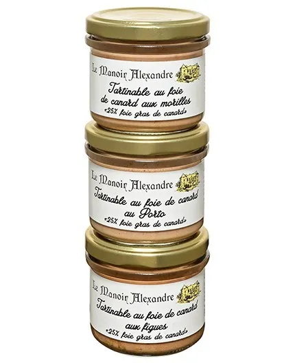 Lot de 3 Tartinables au Foie Gras, l'Authentique - Le Manoir Alexandre