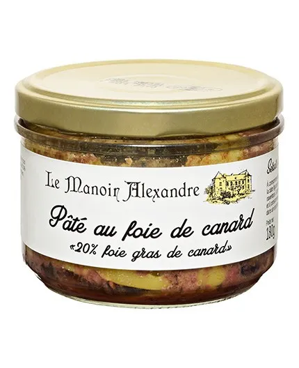Pâté au Foie de Canard "20% Foie Gras de Canard"-Bocal 180 G - Le Manoir Alexandre
