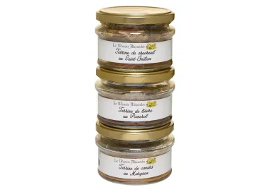 Lot de 3 Terrines, Caviste 1, Bocaux de 100 g - Le Manoir Alexandre