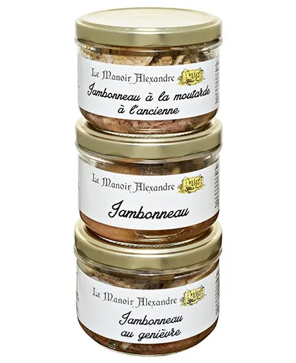 Lot de 3 Jambonneaux, Bocaux de 190 g - Le Manoir Alexandre