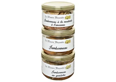 Lot de 3 Jambonneaux, Bocaux de 190 g - Le Manoir Alexandre