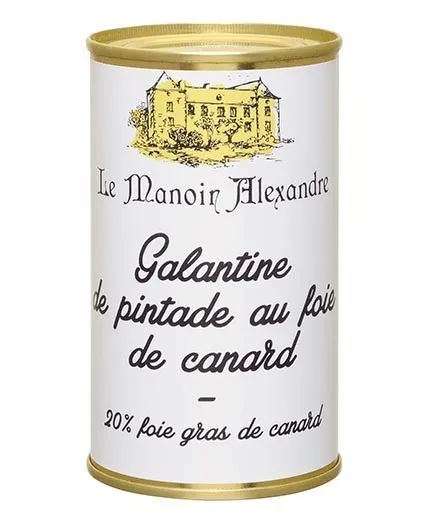Galantine de pintade au foie de canard "20% foie gras de canard"- Boite 190G