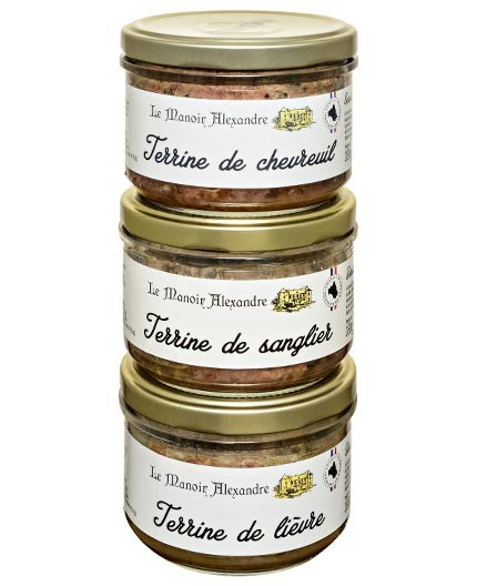 "Le Chasseur" Lot de 3 Terrines 180 g