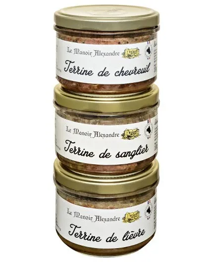 "Le Chasseur" Lot de 3 Terrines 180 g