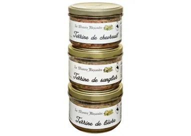 "Le Chasseur" Lot de 3 Terrines 180 g