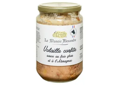 volaille-confite-sauce-au-foie-gras-et-a-l-armagnac - Le Manoir Alexandre