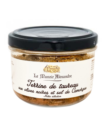 Terrine de taureau aux olives noires et sel de Camargue - Bocal 160g