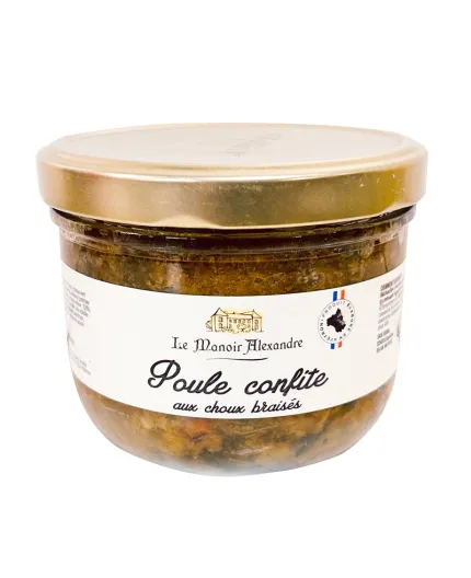 Poule confite aux choux braisés - Bocal 350 g