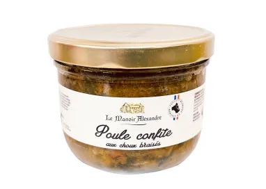 Poule confite aux choux braisés - Bocal 350 g