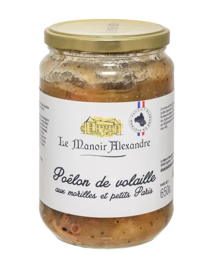 Poêlon de volaille aux morilles et petits paris - Bocal 650 g
