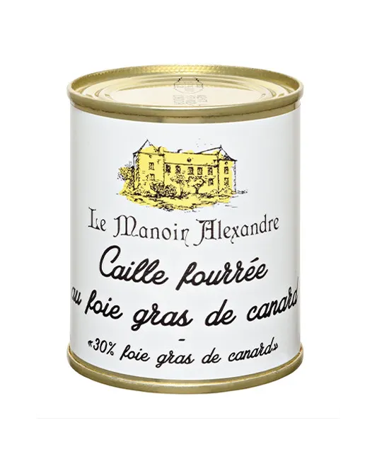 Caille Fourrée au Foie Gras de Canard, 30 % - Le Manoir Alexandre