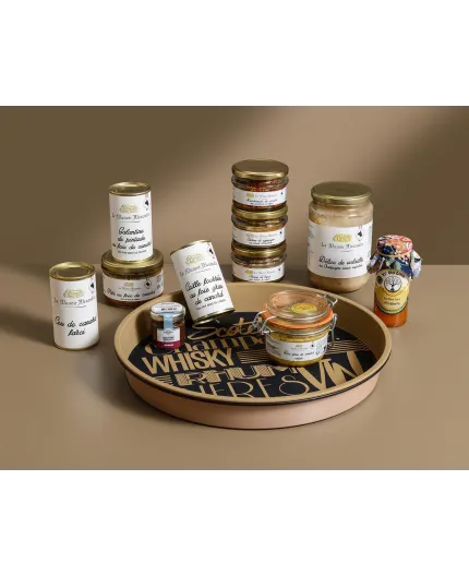Coffret « Le cercle des gourmets» - Plateau de service métal