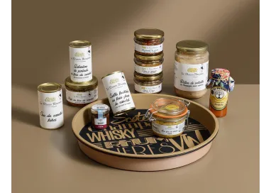 Coffret « Le cercle des gourmets» - Plateau de service métal
