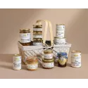 Coffret « Le panier champêtre» - Panier métal et tissu anse bois