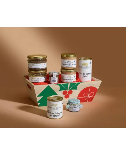 Coffret « Bois et délices» - Corbeille bois décor Noël