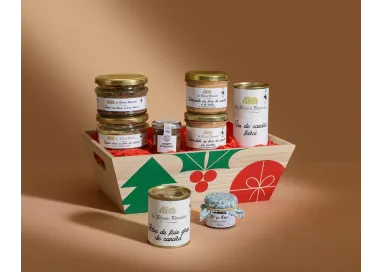 Coffret « Bois et délices» - Corbeille bois décor Noël