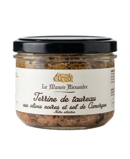 Terrine de taureau aux olives noires et sel de Camargue - Le Manoir Alexandre