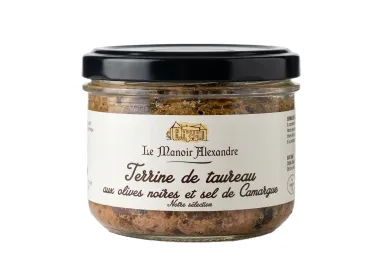 Terrine de taureau aux olives noires et sel de Camargue - Le Manoir Alexandre