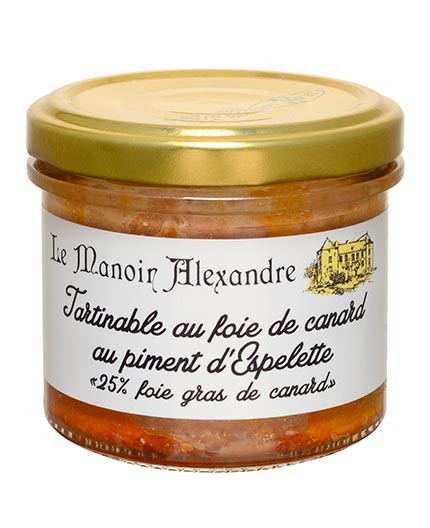 Tartinable au Foie de Canard au Piment d'Espelette "25% Foie Gras de Canard"-Bocal 90 g