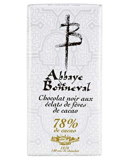 Tablette chocolat noir 78% éclats de fève de cacao "provenance Aveyron"- 100g