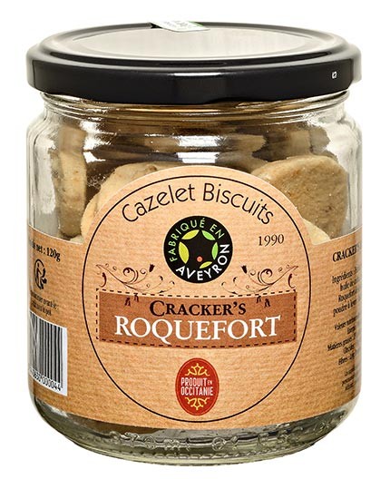Biscuits apéritifs au roquefort "provenance Aveyron" - Bocal 120g
