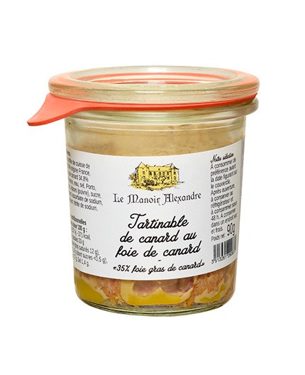 Tartinable de canard au foie de canard "35% foie gras de canard"-bocal 90g