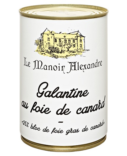 Galantine au Foie de Canard "25% BLOC DE Foie Gras de Canard" - Boite 400 G