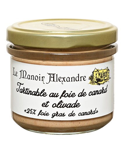 Tartinable au Foie de Canard et olivade "25% Foie Gras de Canard"-Bocal 90 g