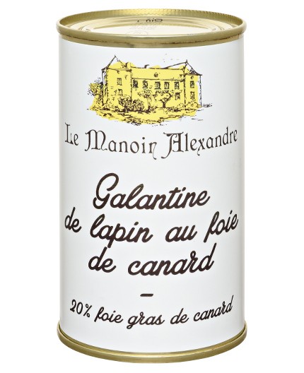 Galantine de Lapin au Foie de Canard "20% Foie Gras de Canard"- Boite 190G
