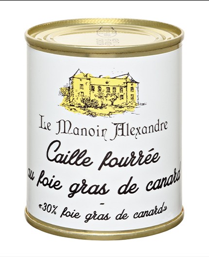 Caille Fourrée au Foie Gras de Canard "30% Foie Gras de Canard" - Boîte 130g