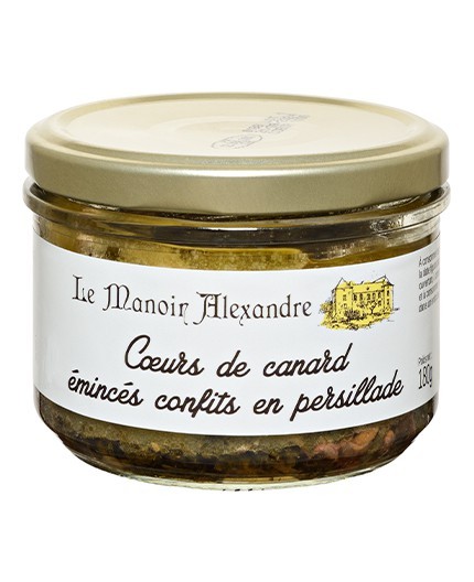 Cœurs de Canard Émincés Confits en Persillade - Bocal 180 g Cœurs de Canard Émincés Confits en Persillade - Bocal 180 g