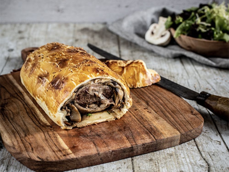Recette - Cou d’oie en croûte farci aux champignons